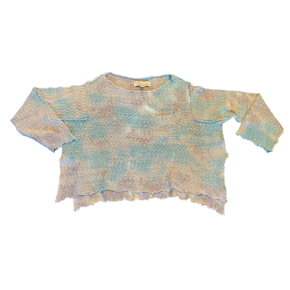 Vintage Havana oversized boxy oversized distressed sweater in blue and w…
